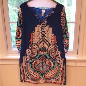 Pink Owl NWOT Blue Patterned Dress